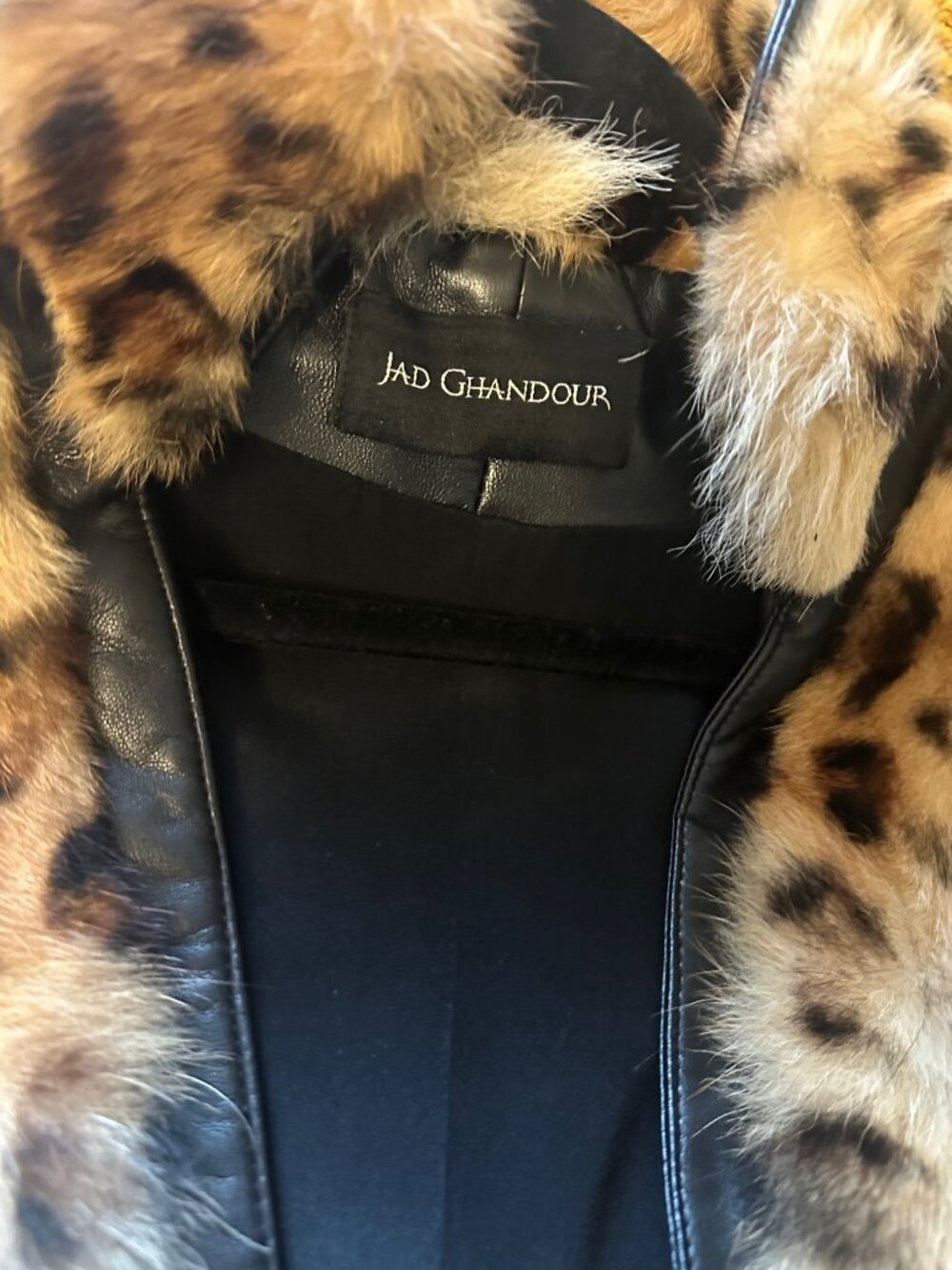 Designer Jad Ghandour Fur & Leather Statement Vest – Leopard Print - Picture 5 of 6
